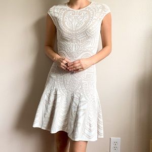 RVN Mayan Lace Flare Dress White Small